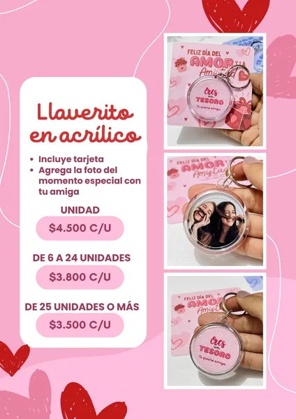 Llaverito en acrílico Amor y Amistad
