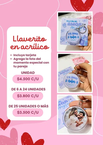 Llaverito en acrílico Amor y Amistad